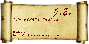 Járfás Etelka névjegykártya