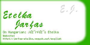 etelka jarfas business card